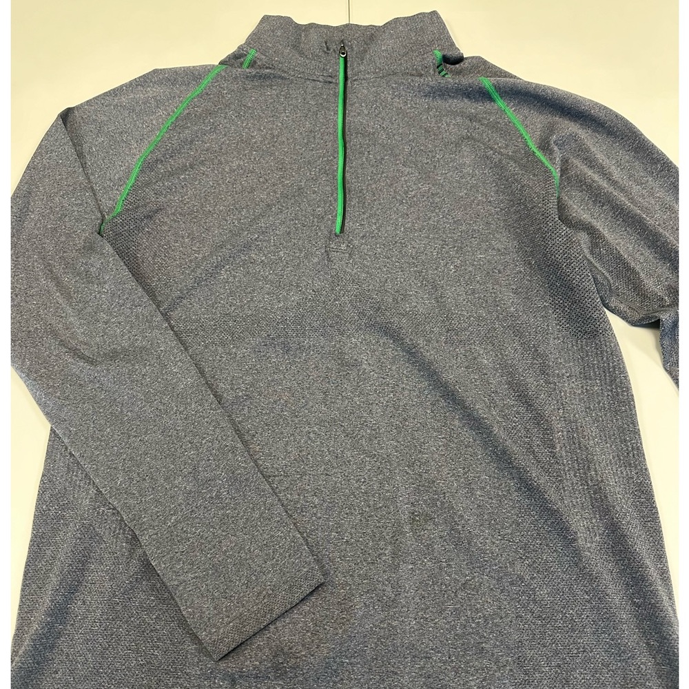 Lululemon sz L grey green utilitech 3/4 zip EUC rare